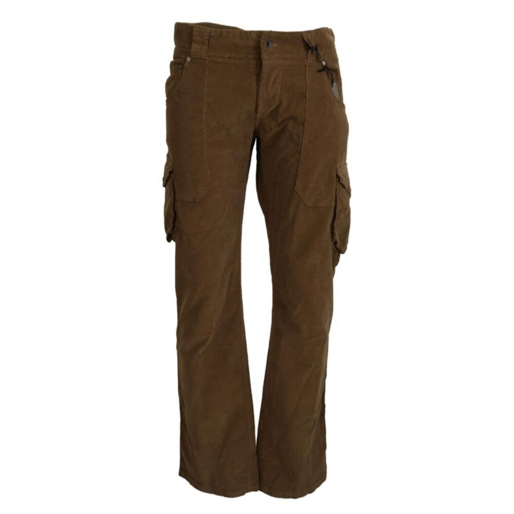 Ermanno Scervino Brown Cotton Corduroy Cargo Men's Pants